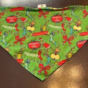 Dr. Seuss Green Naughty or Nicedog bandana Bib